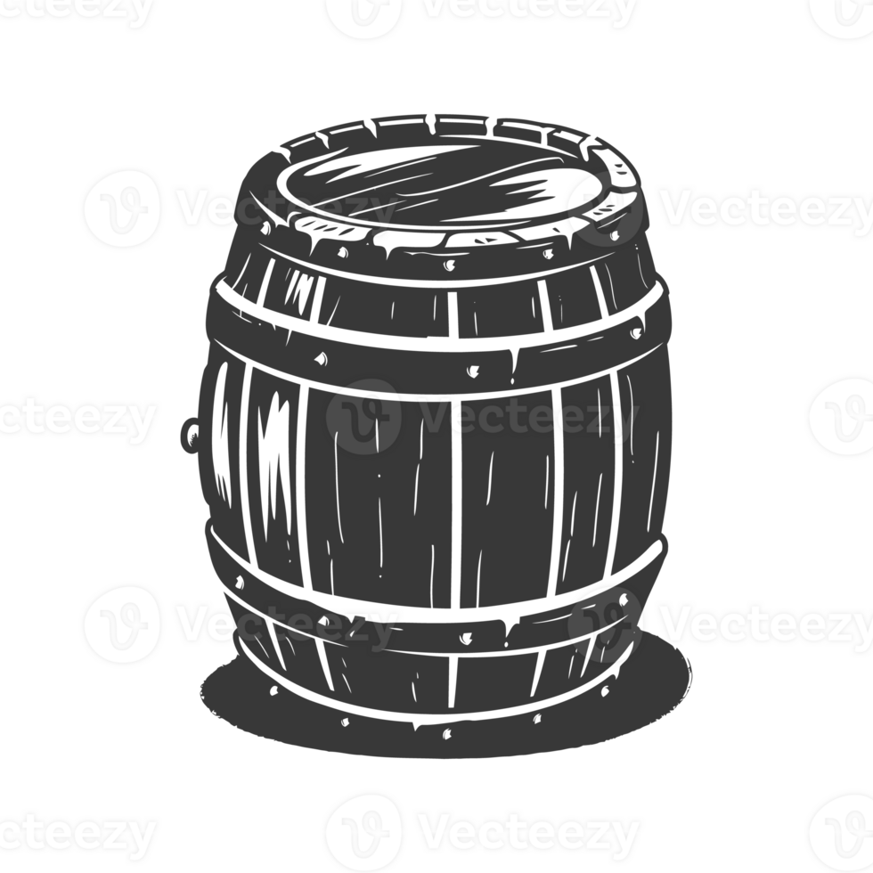 AI generated Silhouette of drum or barrel black color only png