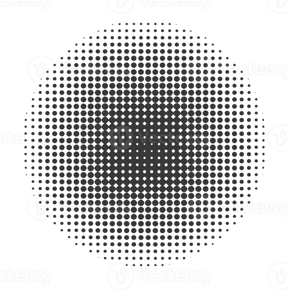AI generated Silhouette of Halftone gradients with perfectly round black color only png