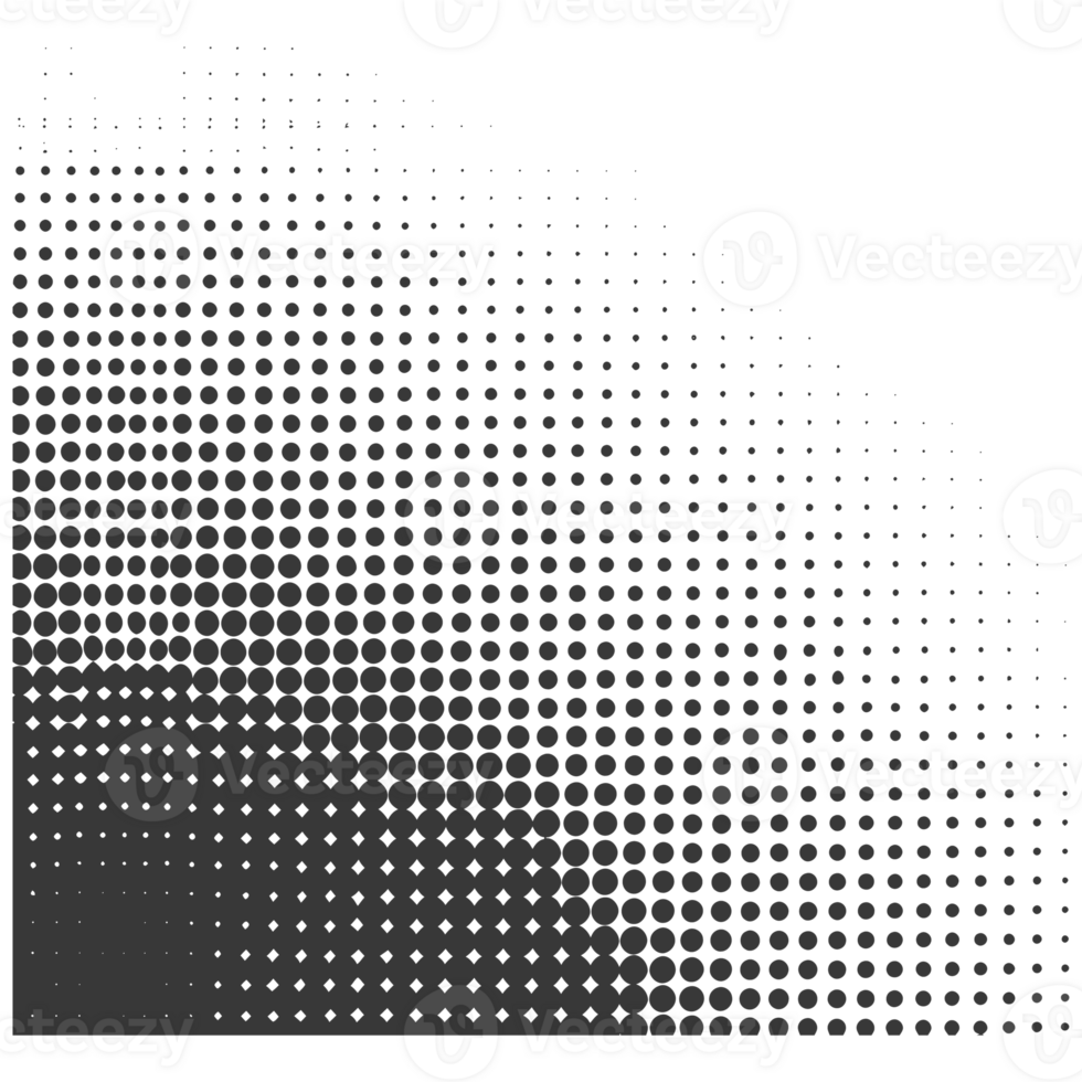 AI generated Silhouette of Halftone gradients with perfectly round black color only png