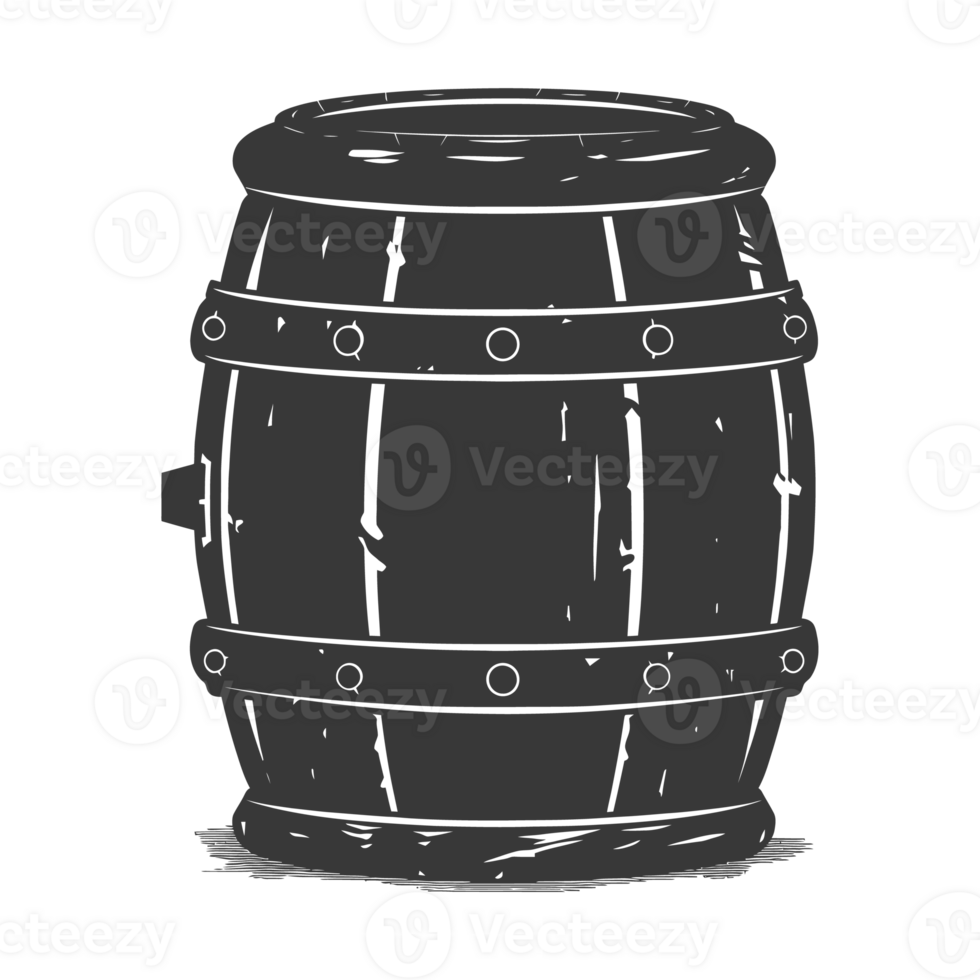 AI generated Silhouette of drum or barrel black color only png