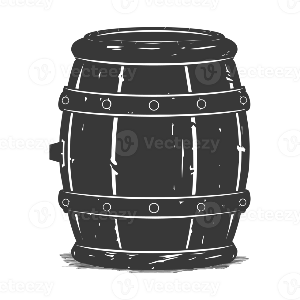 ai gerado silhueta do tambor ou barril Preto cor só png