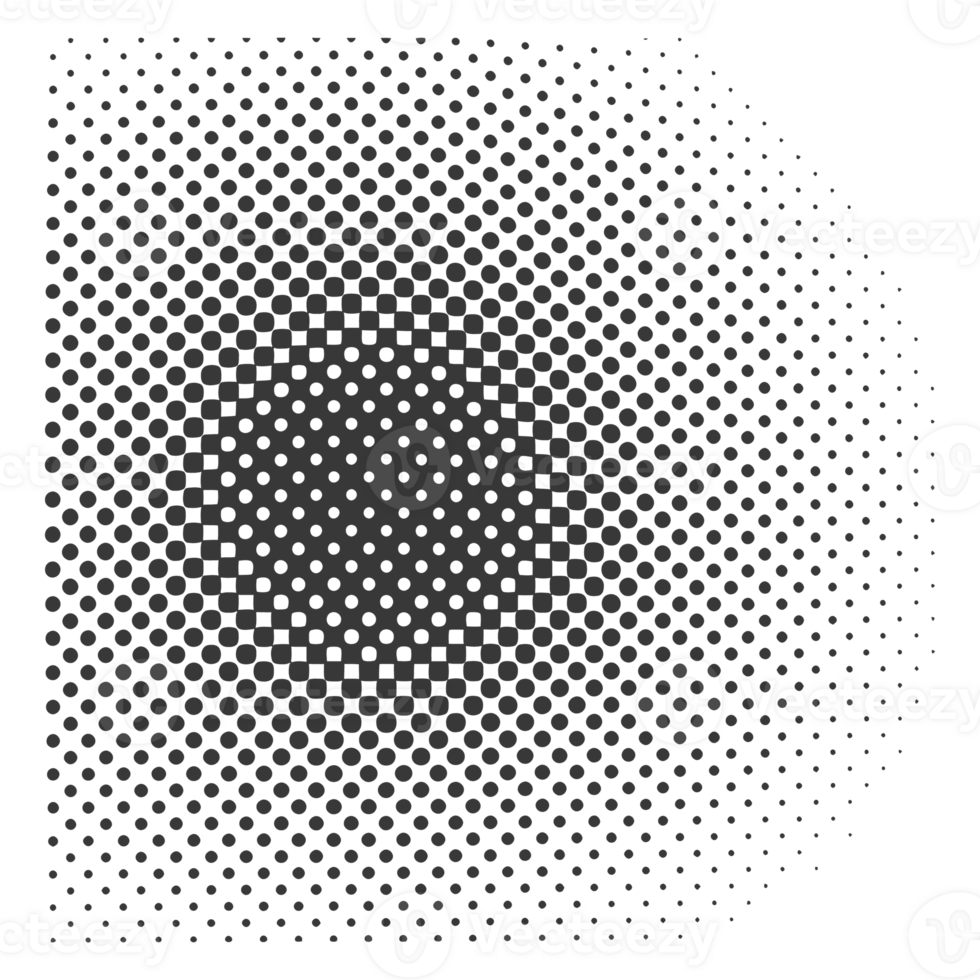 AI generated Silhouette of Halftone gradients with perfectly round black color only png