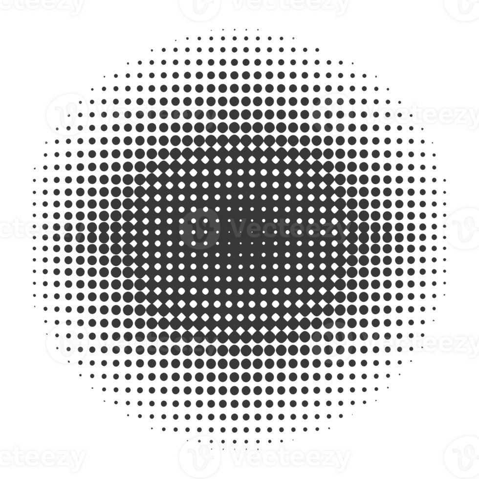AI generated Silhouette of Halftone gradients with perfectly round black color only png