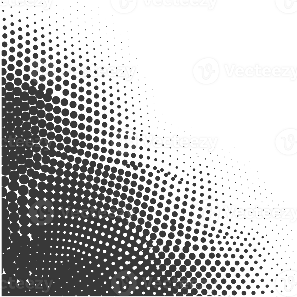 AI generated Silhouette of Halftone gradients with perfectly round black color only png