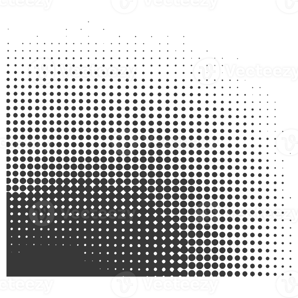 AI generated Silhouette of Halftone gradients with perfectly round black color only png