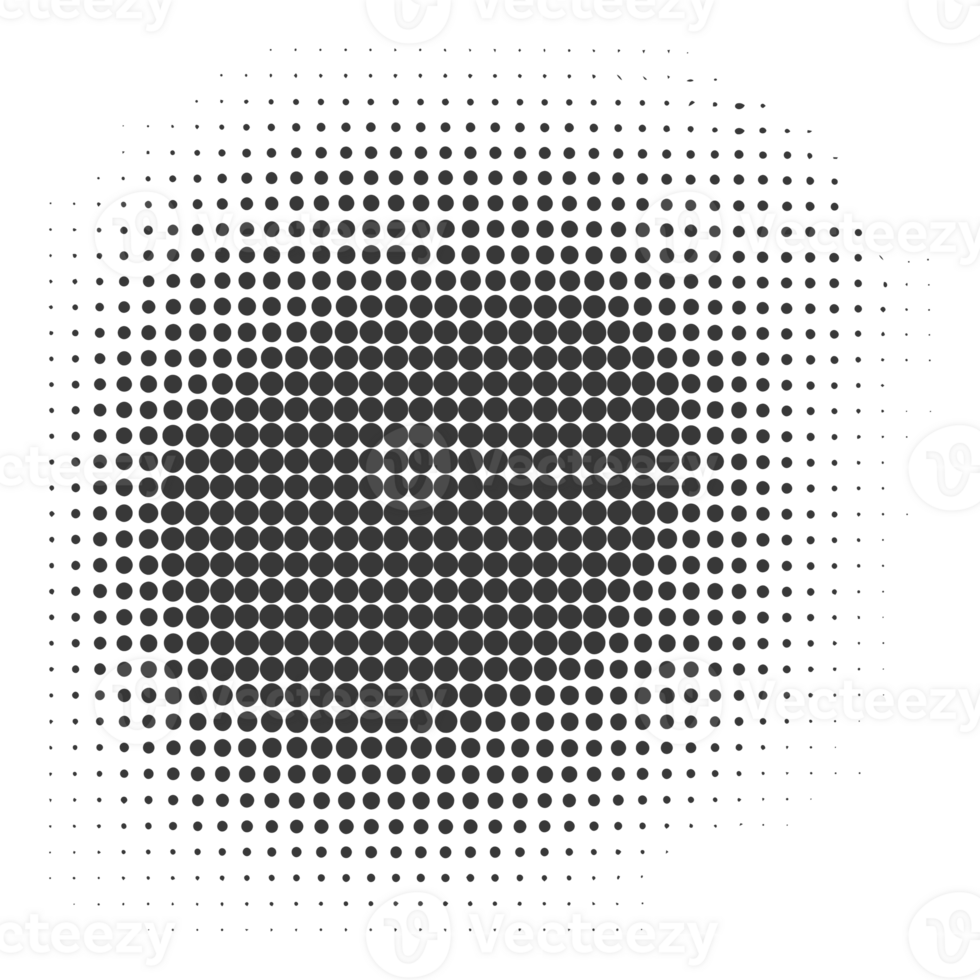 AI generated Silhouette of Halftone gradients with perfectly round black color only png