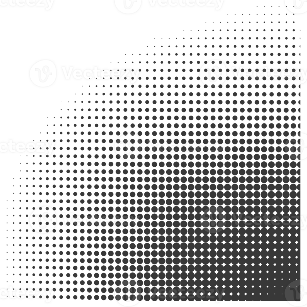 AI generated Silhouette of Halftone gradients with perfectly round black color only png