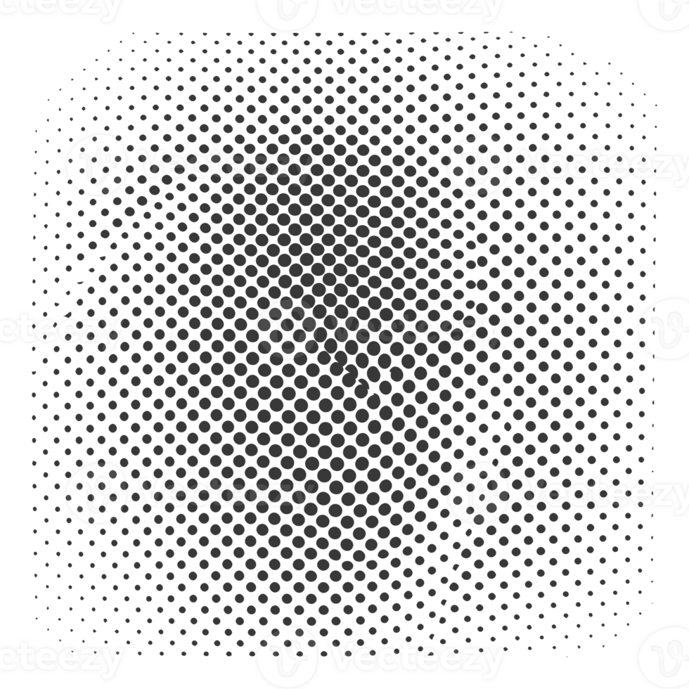 AI generated Silhouette of Halftone gradients with perfectly round black color only png