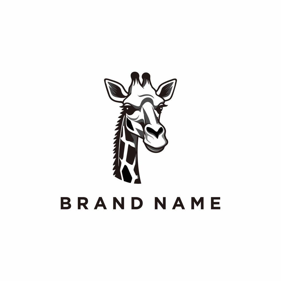 AI generated colored giraffe head and neck logo.Isolated concept vector animal with giraffe animal face in simple style.