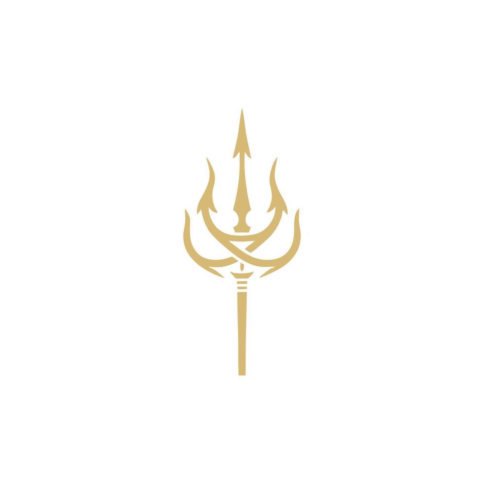 AI generated Trident logo icon Abstract forked spear sign Abstract forked spear sign. Vector illustration.