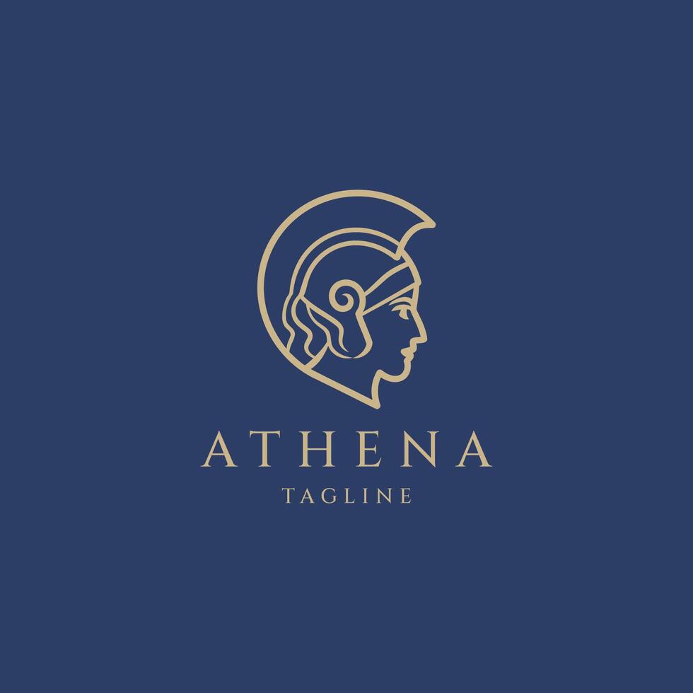 AI generated Athena the goddess vector logo design