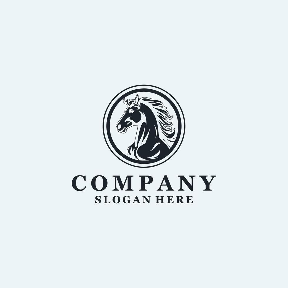 AI generated Silhouette of a horse's head, logo design template, vector isolated