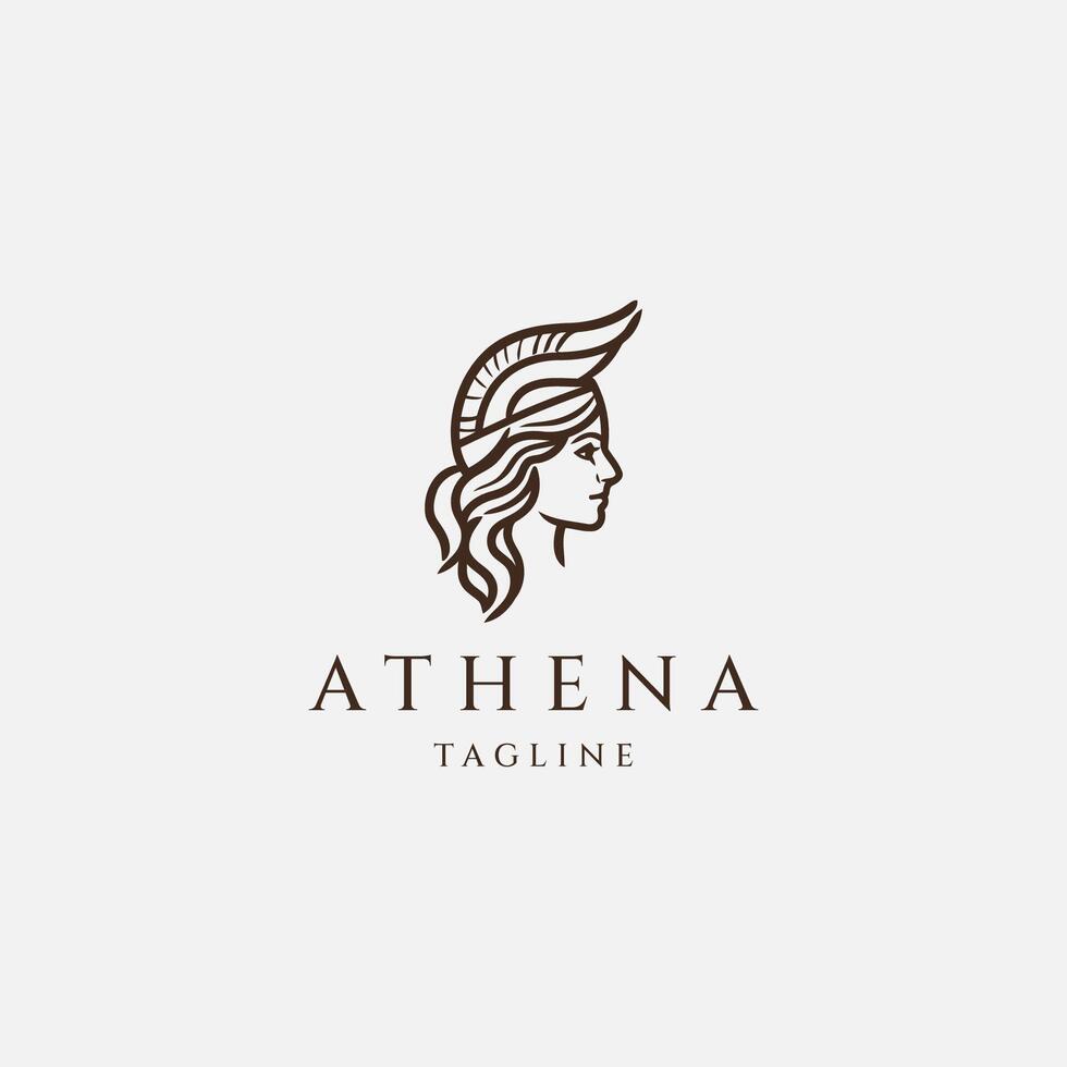 AI generated Athena the goddess vector logo design