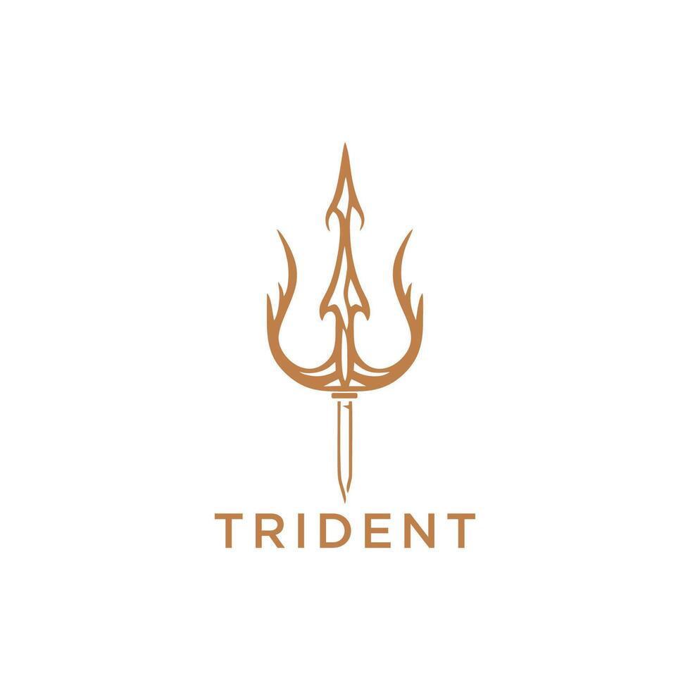 AI generated Trident logo icon Abstract forked spear sign Abstract forked spear sign. Vector illustration.