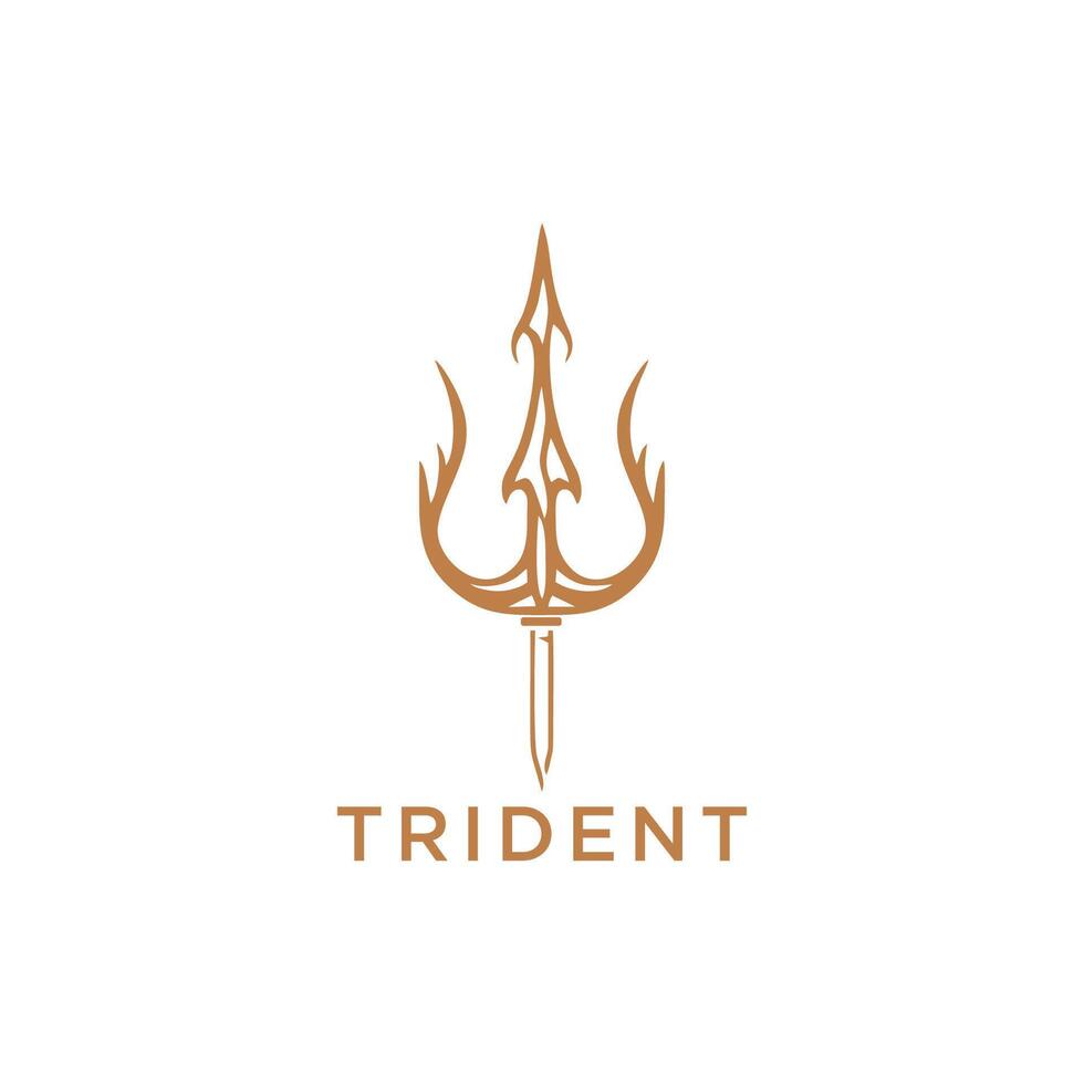 AI generated Trident logo icon Abstract forked spear sign Abstract forked spear sign. Vector illustration.