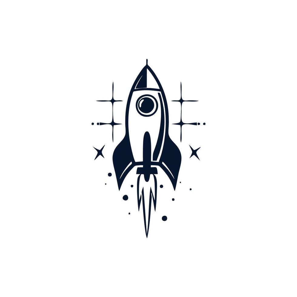 AI generated vector template Rocket launch logo concept design