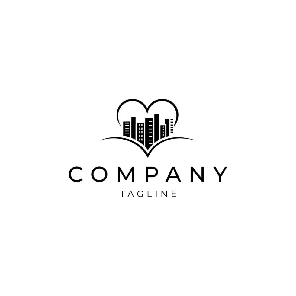 AI generated Building heart logo icon design vector