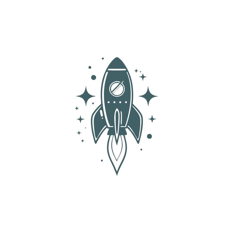 AI generated vector template Rocket launch logo concept design