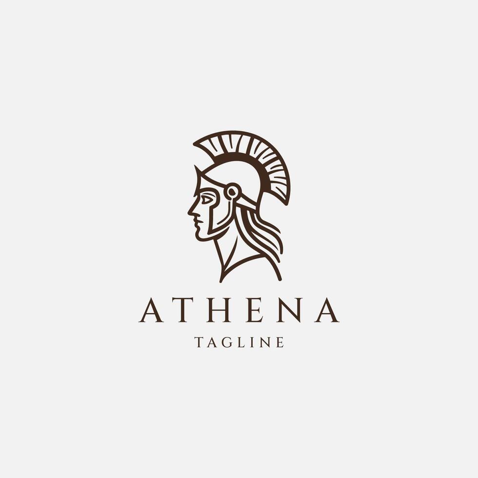 AI generated Athena the goddess vector logo design