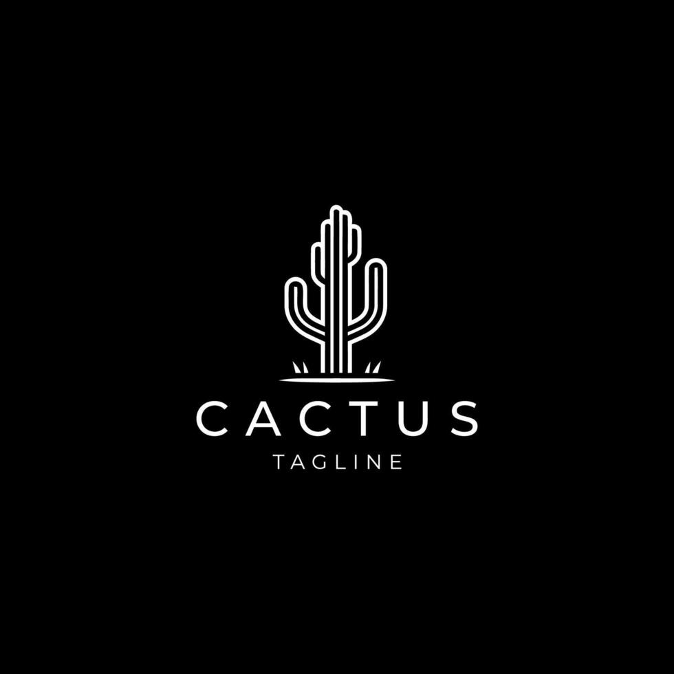 AI generated Cactus logo vector icon design template