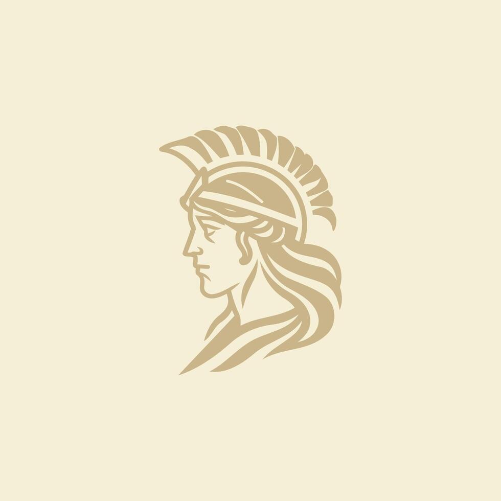 AI generated Athena the goddess vector logo design