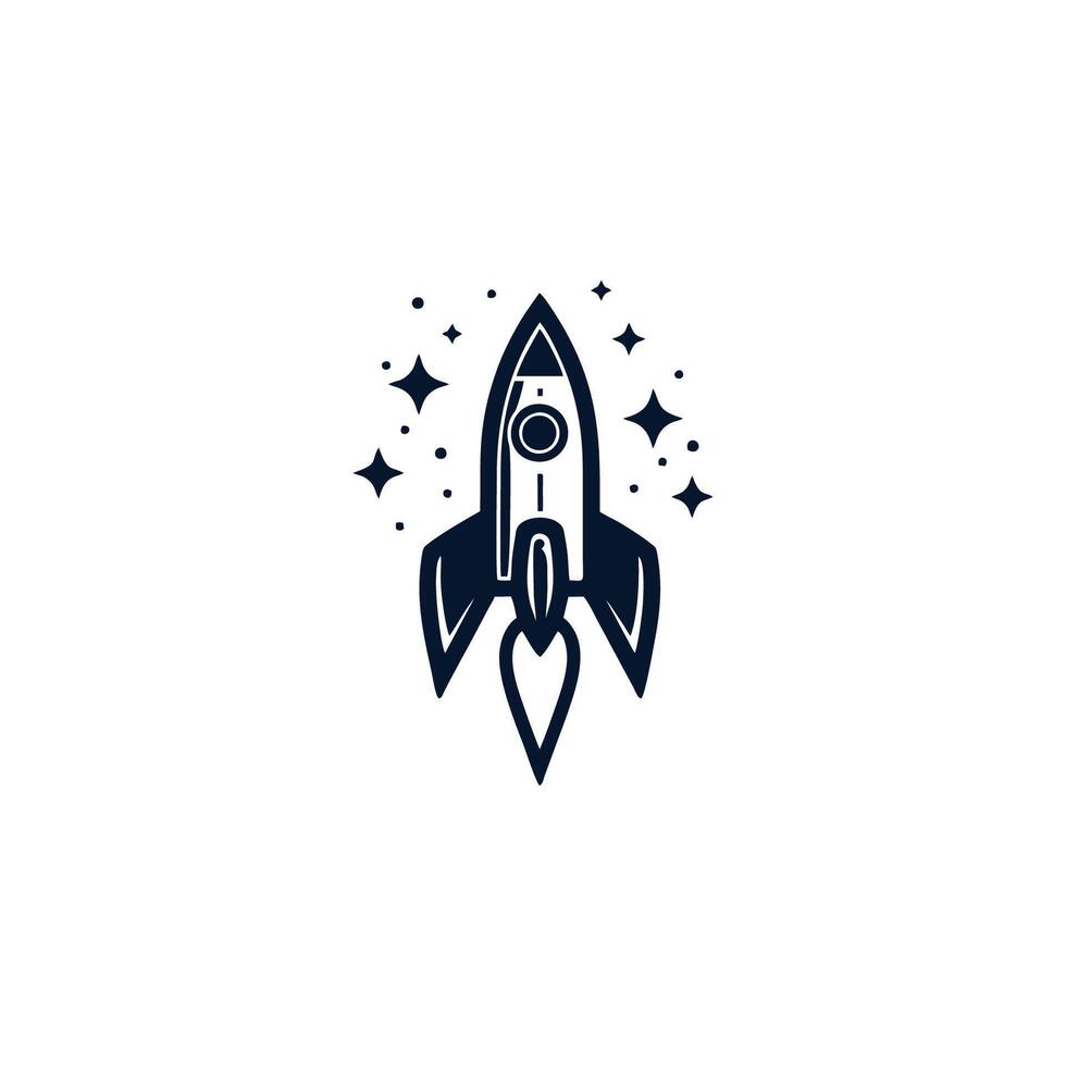 AI generated vector template Rocket launch logo concept design