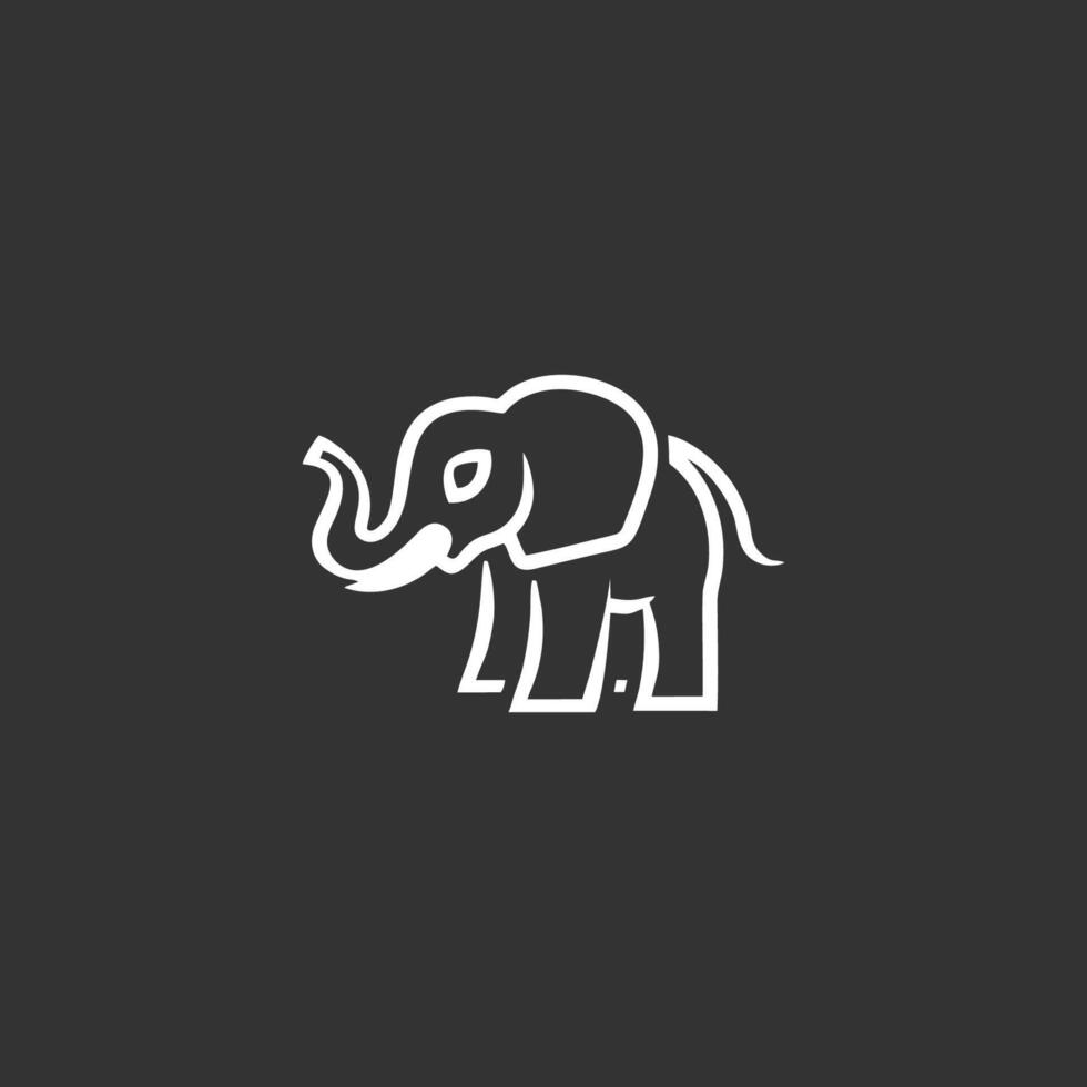 AI generated elephant logo style design Vector illustration of an elephant head
