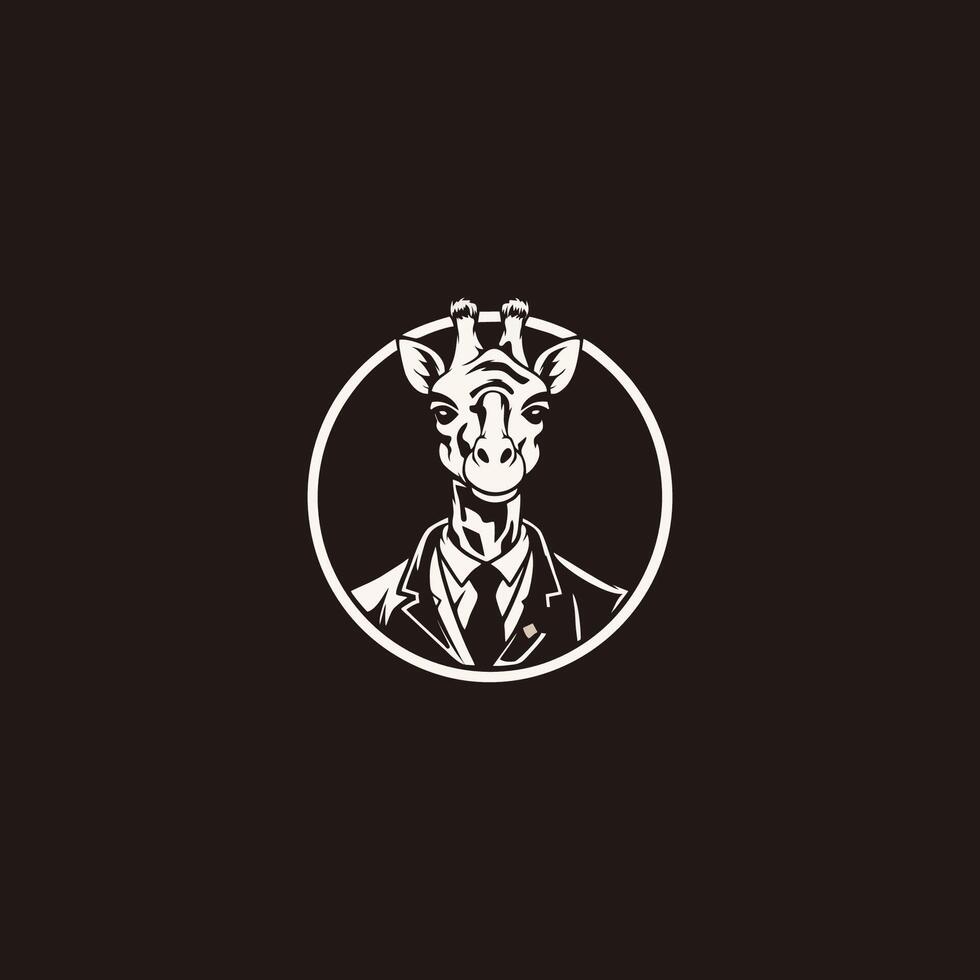 AI generated colored giraffe head and neck logo.Isolated concept vector animal with giraffe animal face in simple style.