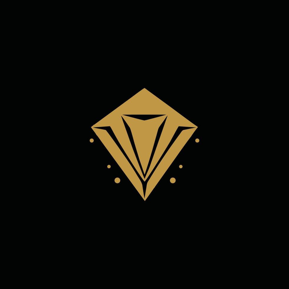 AI generated diamond logo icon vector geometric diamond art Jewelry shop sign.