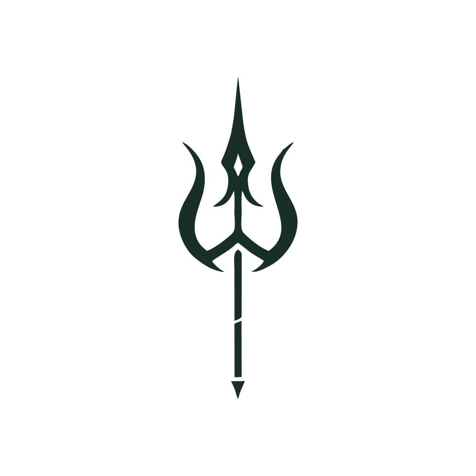 AI generated Trident logo icon Abstract forked spear sign Abstract forked spear sign. Vector illustration.