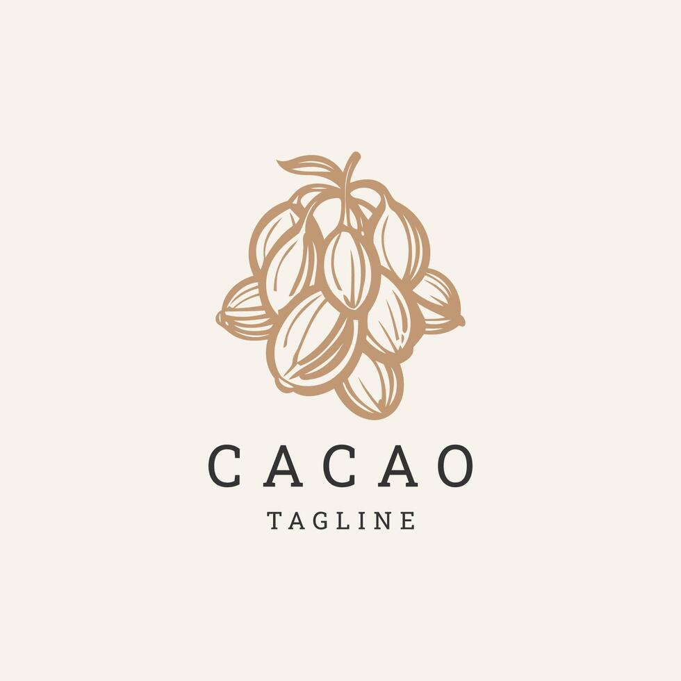 ai generado cacao logo vector icono diseño modelo