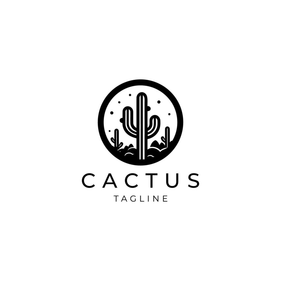 AI generated Cactus logo vector icon design template