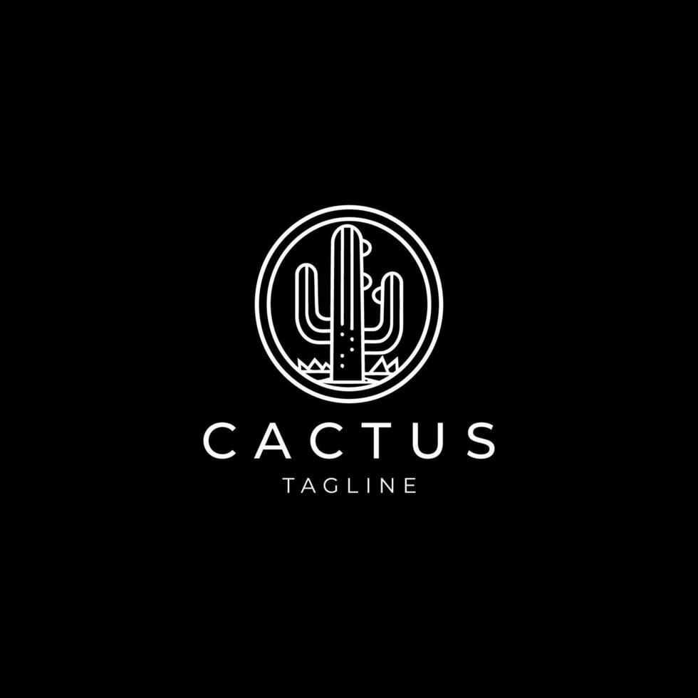 AI generated Cactus logo vector icon design template