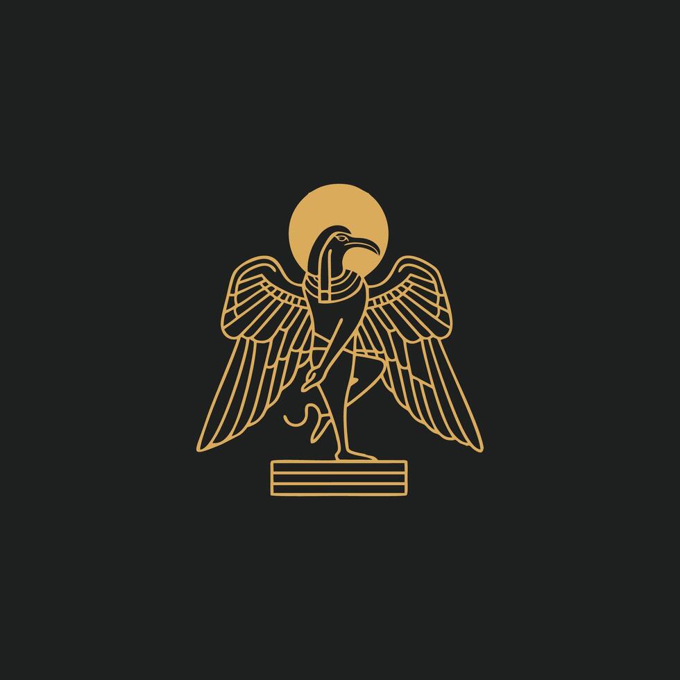 ai generado egipcio Dios horus logo icono diseño. elegante lujo plano vector. vector