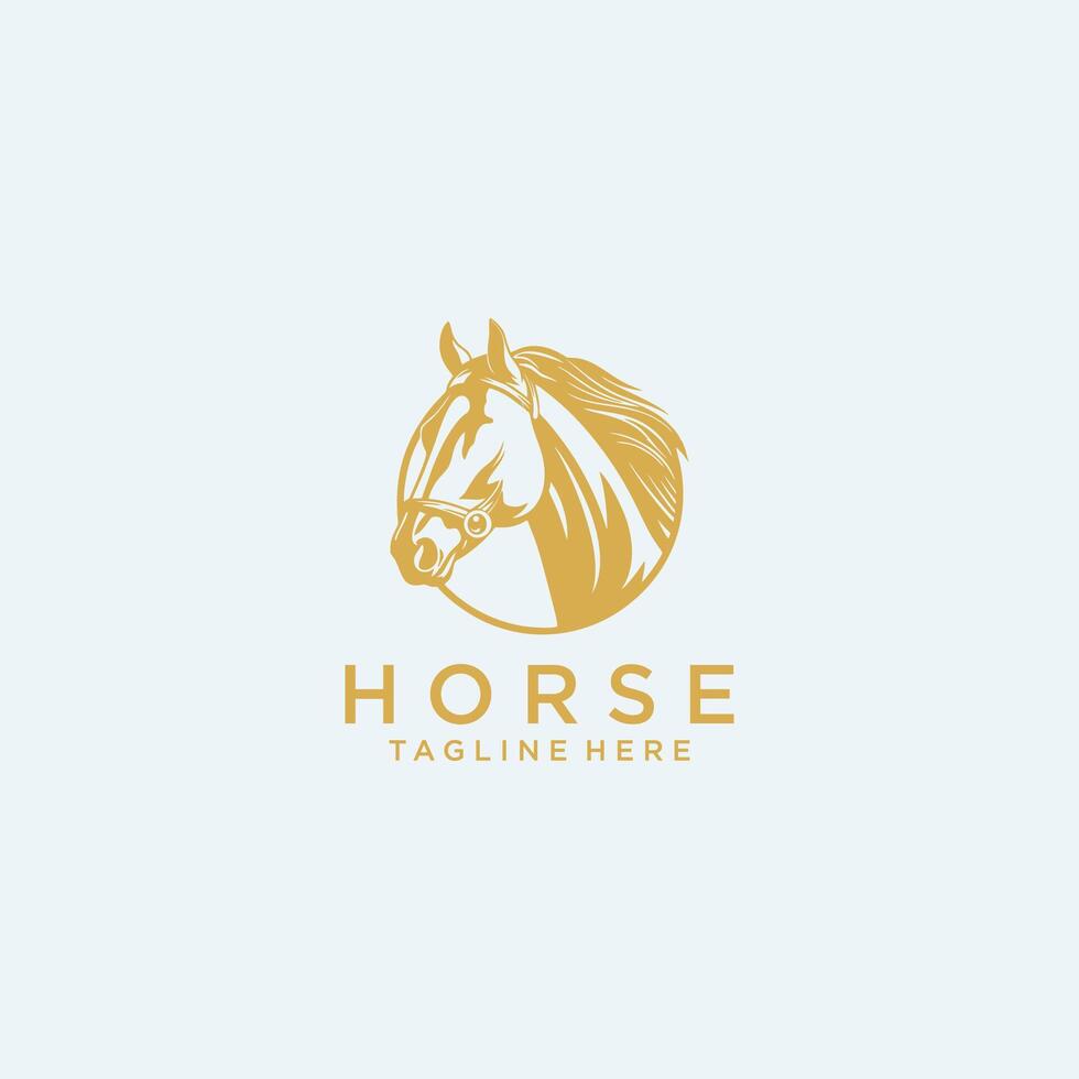 AI generated Silhouette of a horse's head, logo design template, vector isolated