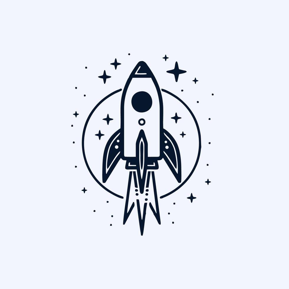 AI generated vector template Rocket launch logo concept design