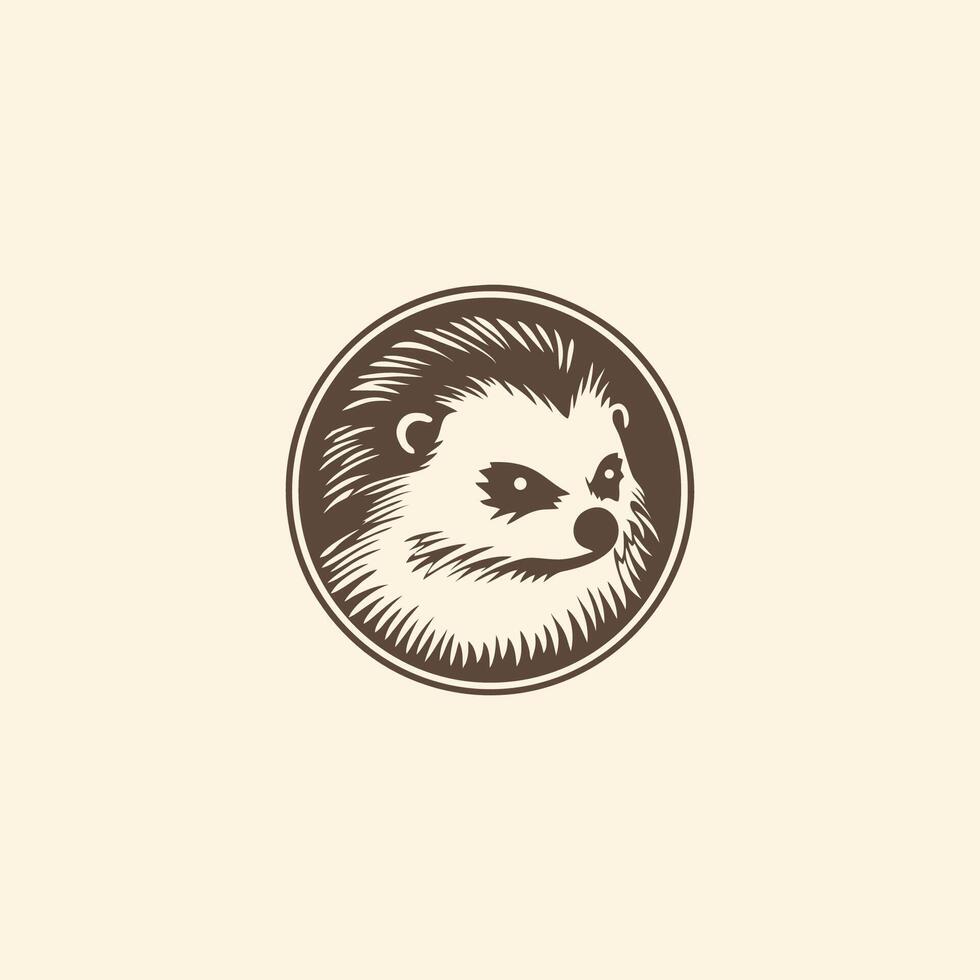 AI generated Vector hedgehog or forest animal logo design.