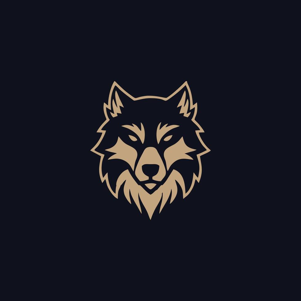 AI generated Luxury wolf head logo template mascot symbolabstract for Vector Vintage Design Element