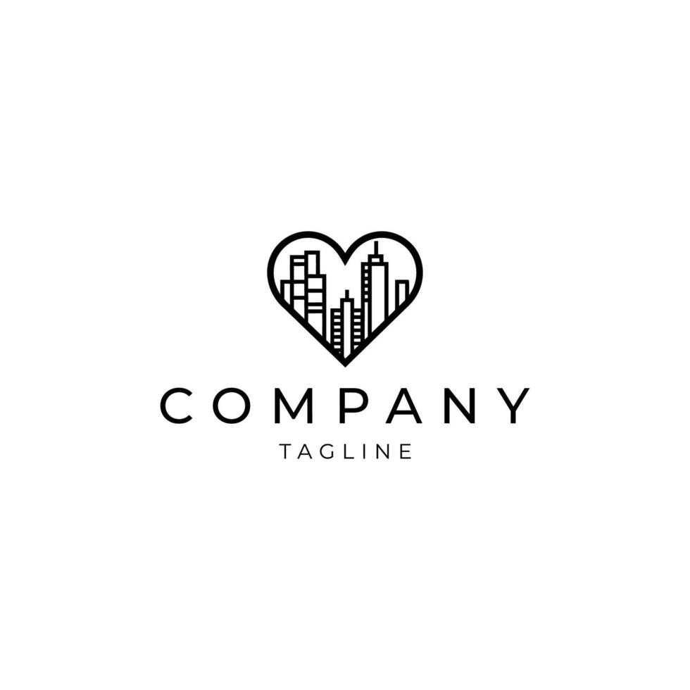 AI generated Building heart logo icon design vector