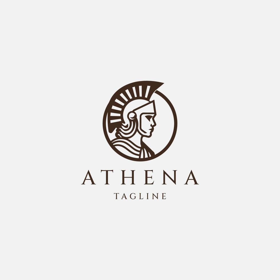 AI generated Athena the goddess vector logo design