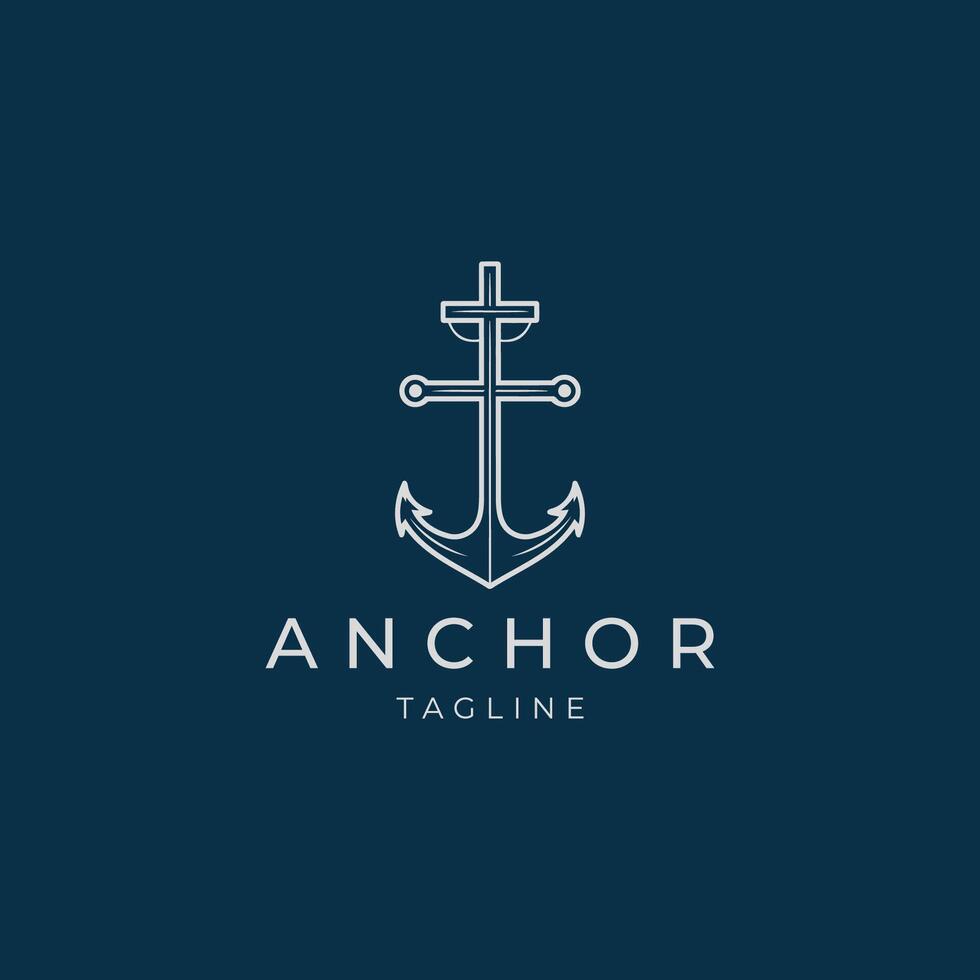 AI generated Anchor logo design icon vector