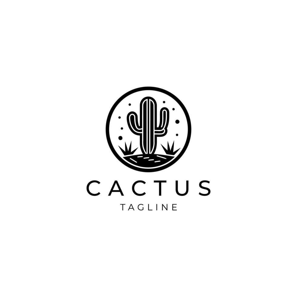 ai generado cactus logo vector icono diseño modelo