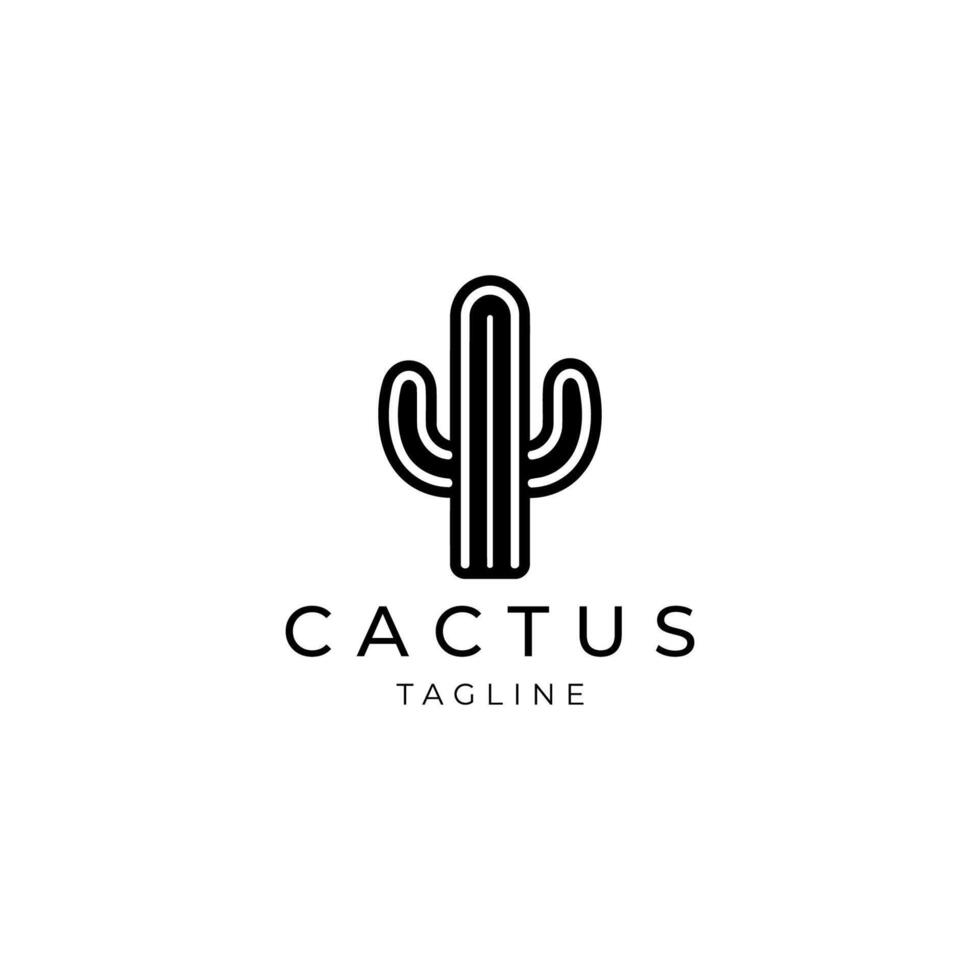 AI generated Cactus logo vector icon design template