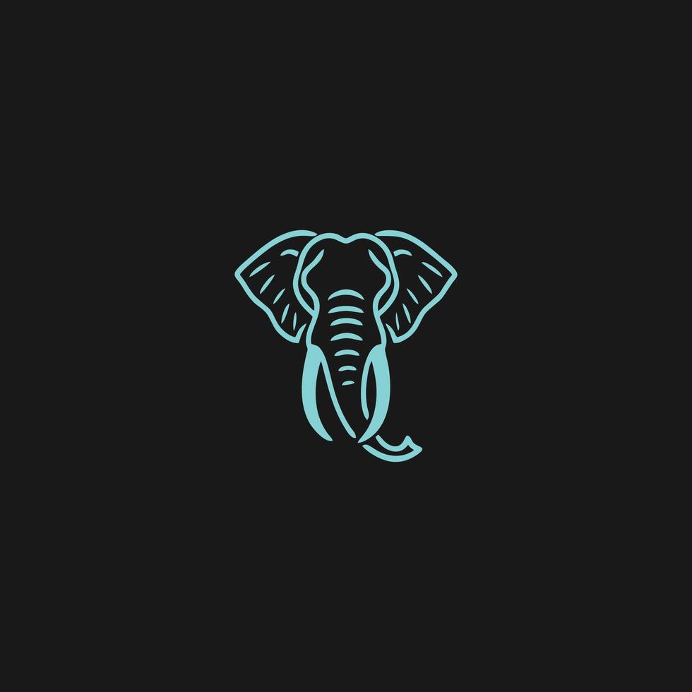 AI generated elephant logo style design Vector illustration of an elephant head