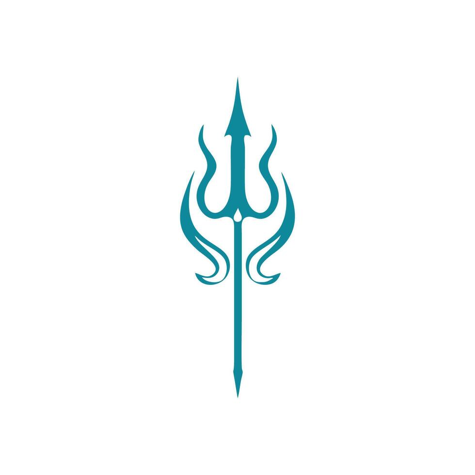 AI generated Trident logo icon Abstract forked spear sign Abstract forked spear sign. Vector illustration.