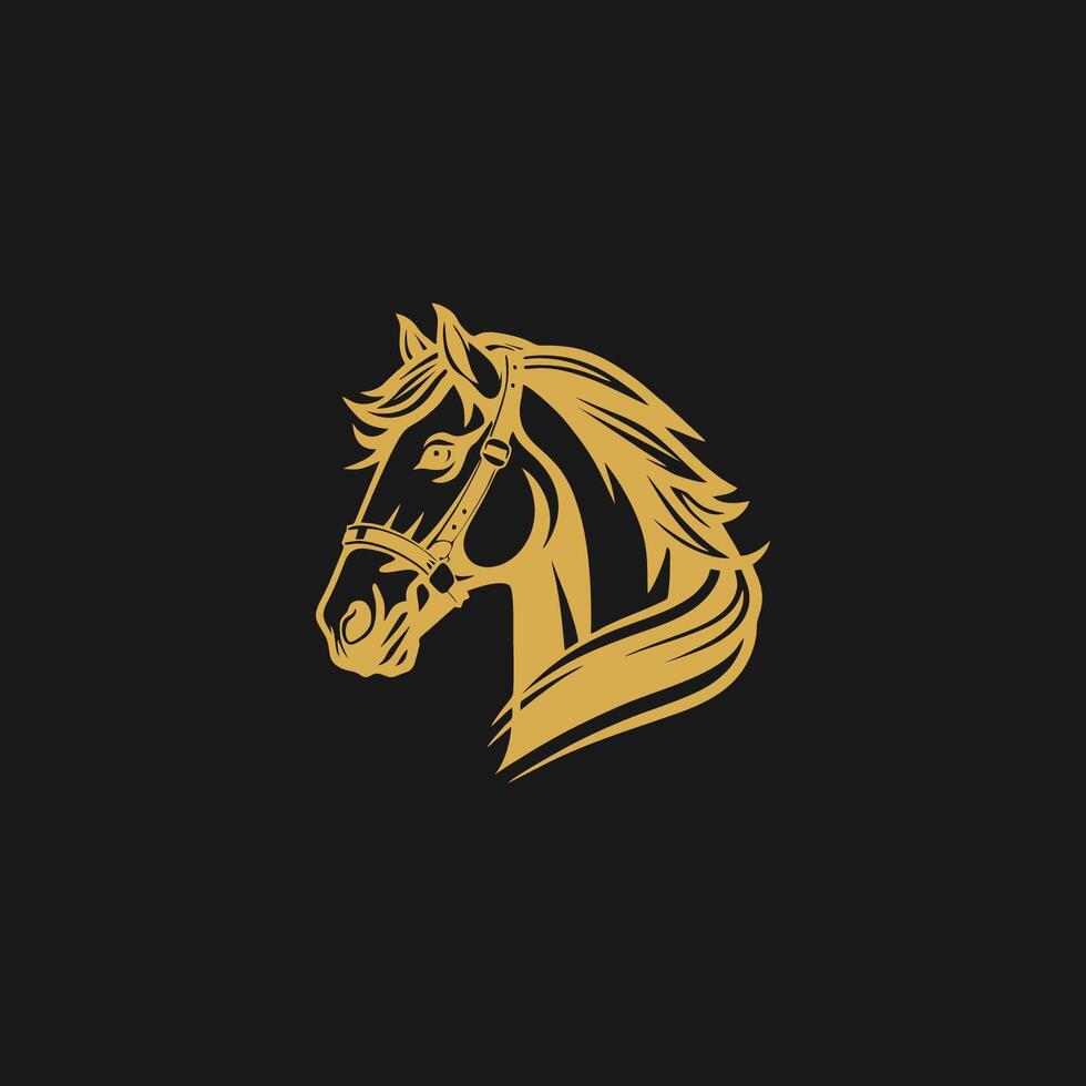 AI generated Silhouette of a horse's head, logo design template, vector isolated