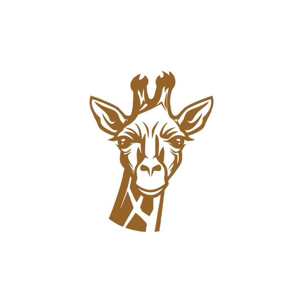 ai generado de colores jirafa cabeza y cuello logo.aislado concepto vector animal con jirafa animal cara en sencillo estilo.