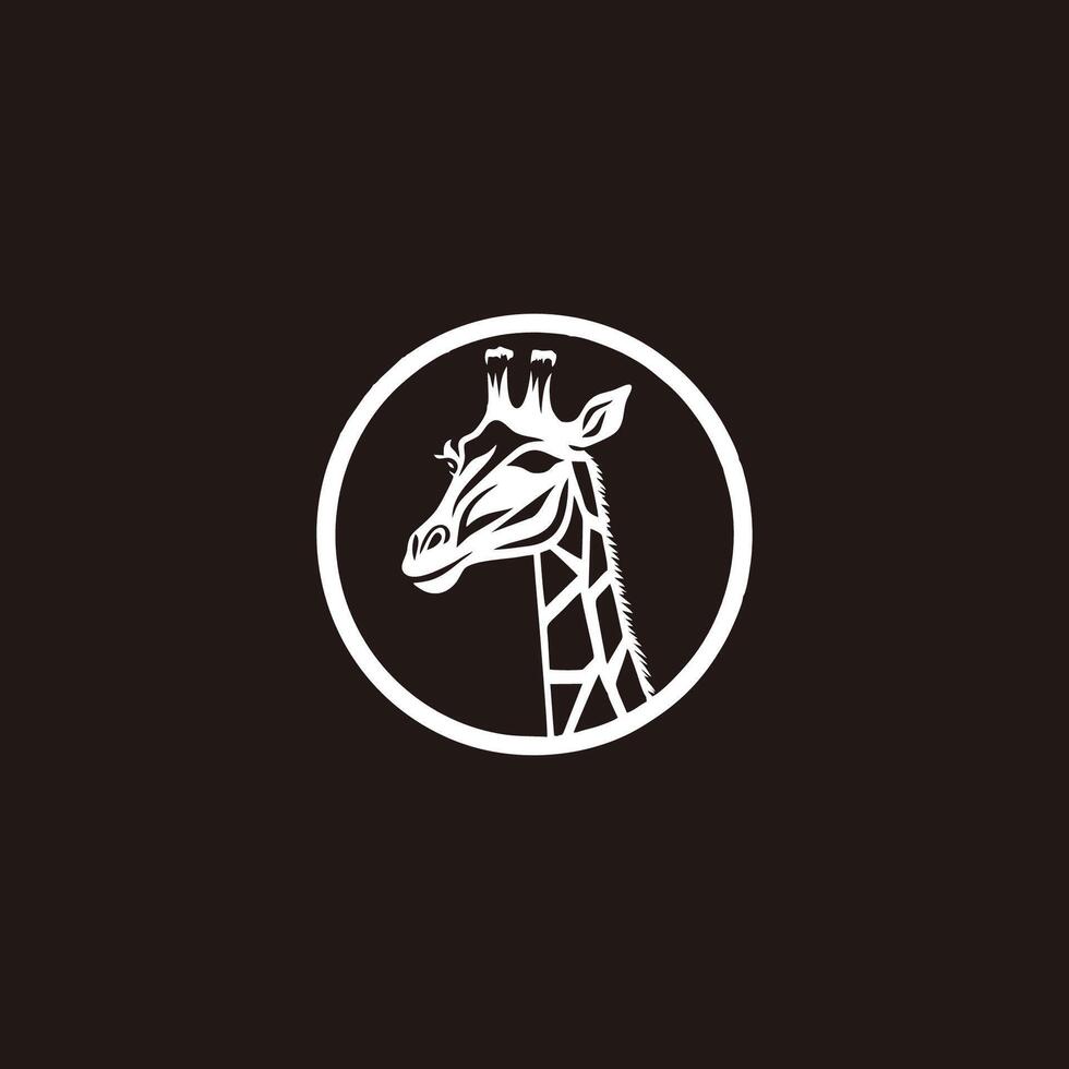 AI generated colored giraffe head and neck logo.Isolated concept vector animal with giraffe animal face in simple style.