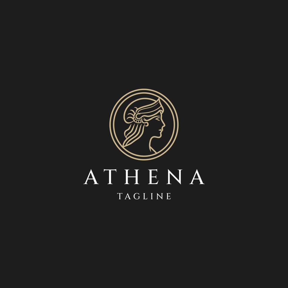 AI generated Athena the goddess vector logo design
