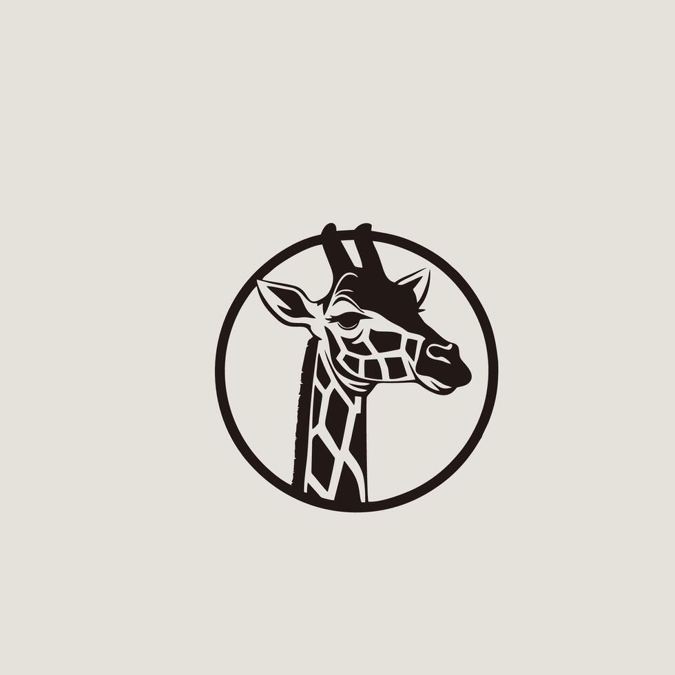 AI generated colored giraffe head and neck logo.Isolated concept vector animal with giraffe animal face in simple style.